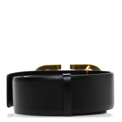 Valentino Garavani Glossy Calfskin Monochrome 40mm VLogo Belt 80 32 Black 2 of 5