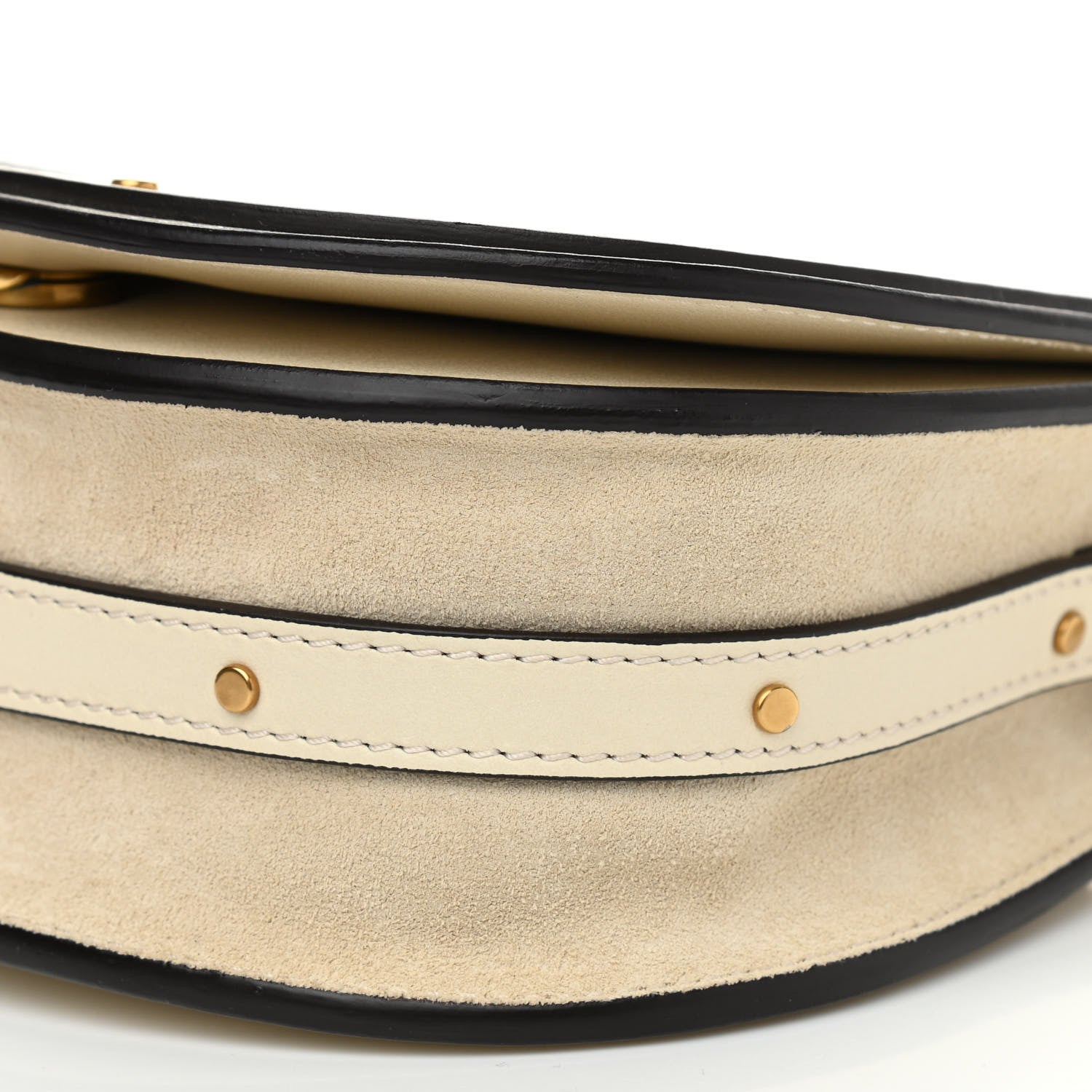 Chloe Calfskin Suede Small Nile Bracelet Bag Off White 9 of 9