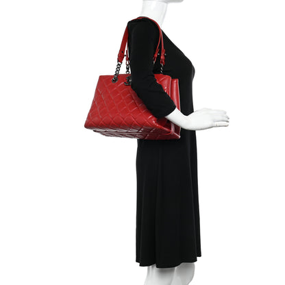 Chanel Metallic Goatskin Quilted Large City Rock Shopping Bag Red 2 of 11
