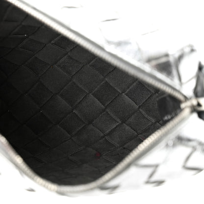 Bottega Veneta Metallic Nappa Intrecciato Mini Looping Crossbody Silver 8 of 19