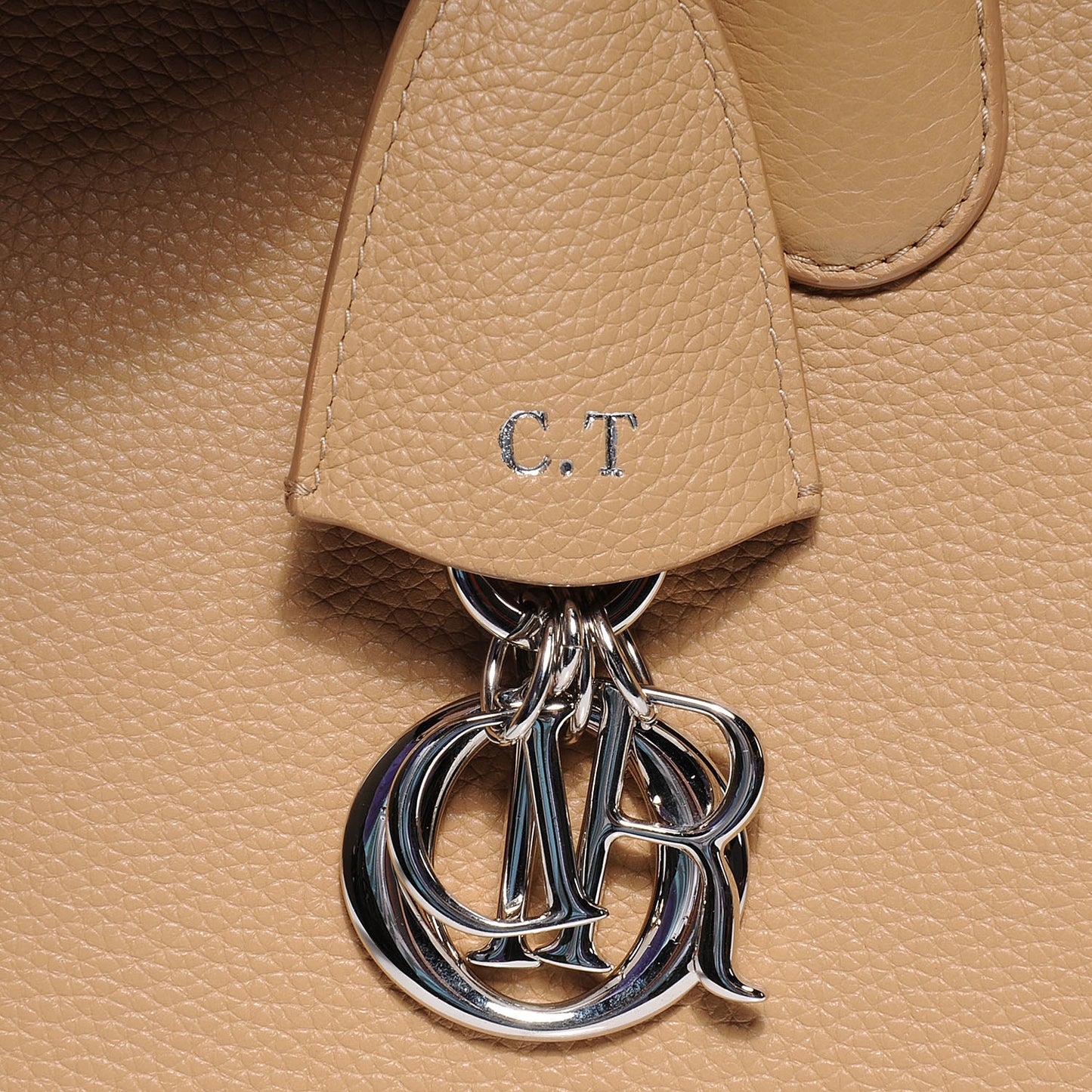 Grained Calfskin Bar Tote Camel