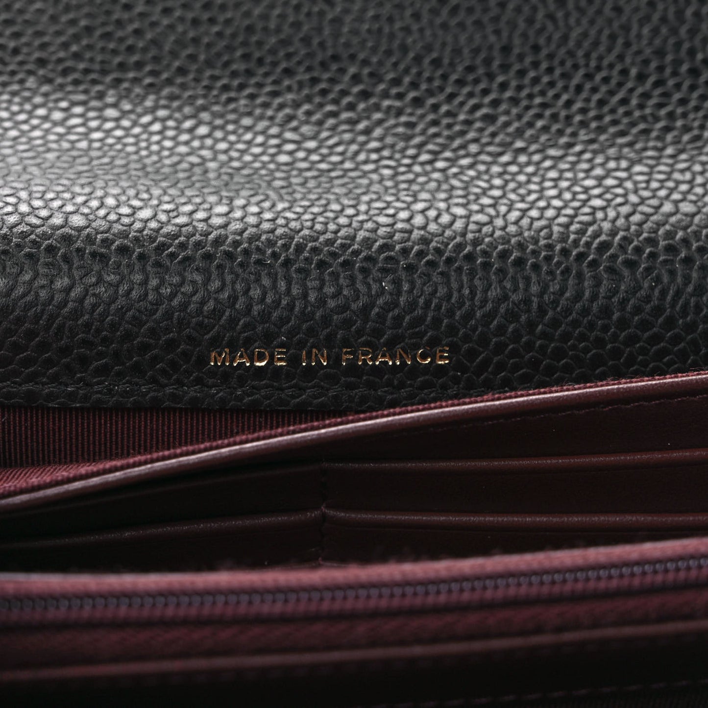 Caviar Quilted Large Gusset Flap Wallet Black