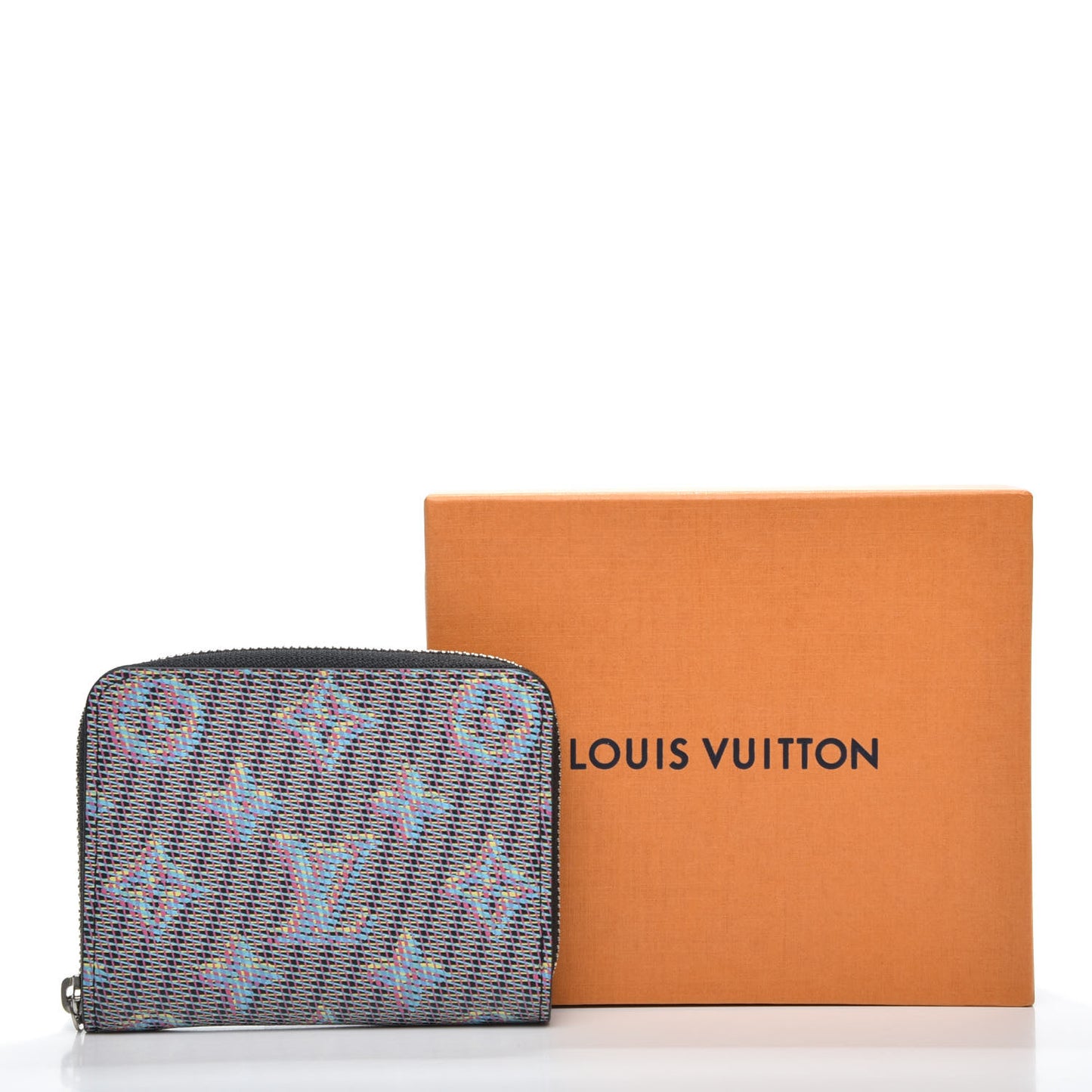 Calfskin Monogram LV Pop Zippy Coin Purse Blue