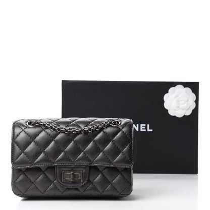 Chanel Goatskin Quilted 2.55 Reissue Mini Flap Dark Silver 11 of 11