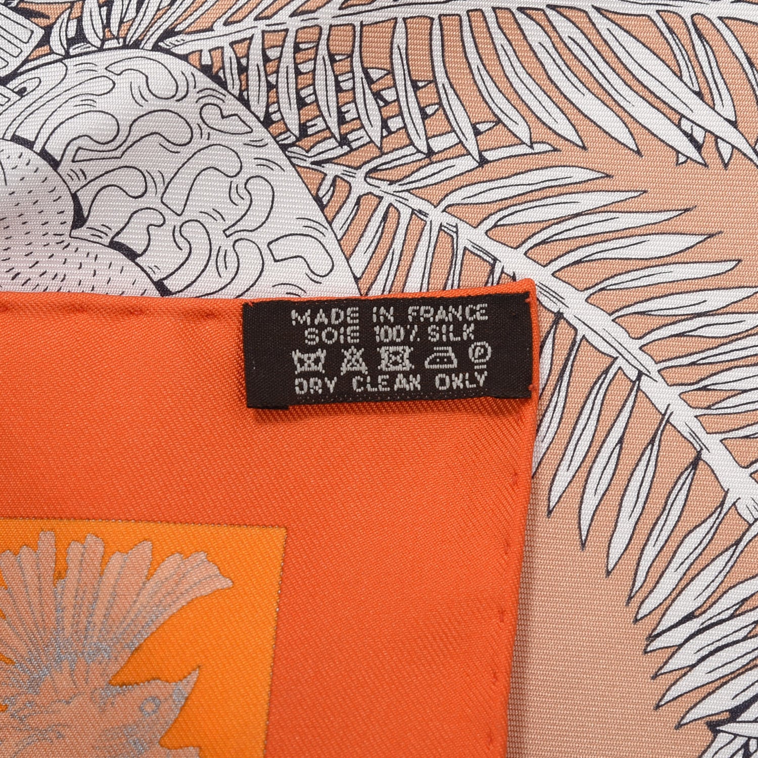 Hermes Silk Les Legendes de L'Arbre Scarf 90 Beige Rose Orange Brun 5 of 5