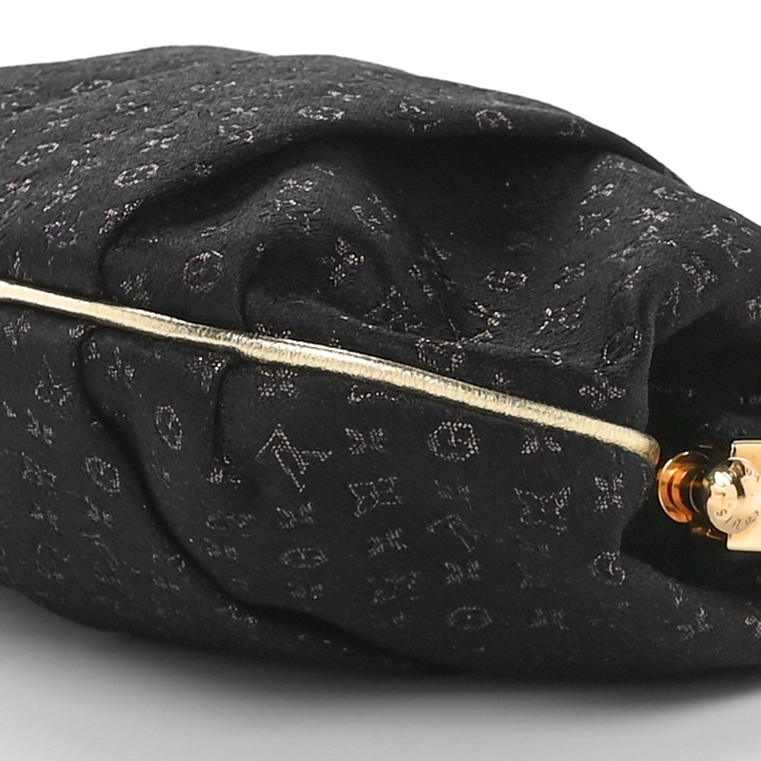 Louis Vuitton Satin Monogram Aumoniere Clutch Black 8 of 8
