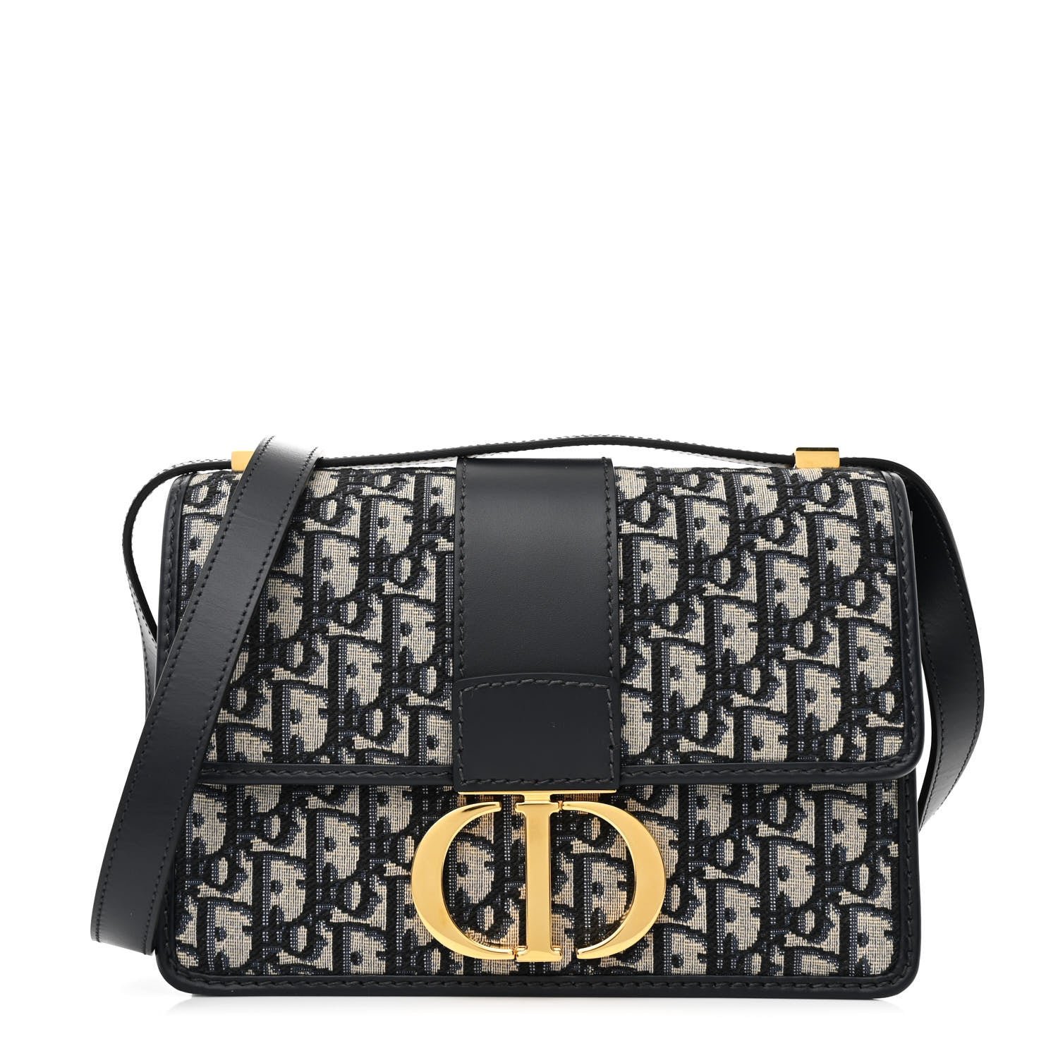 Christian Dior Oblique 30 Montaigne Flap Bag Blue 1 of 10
