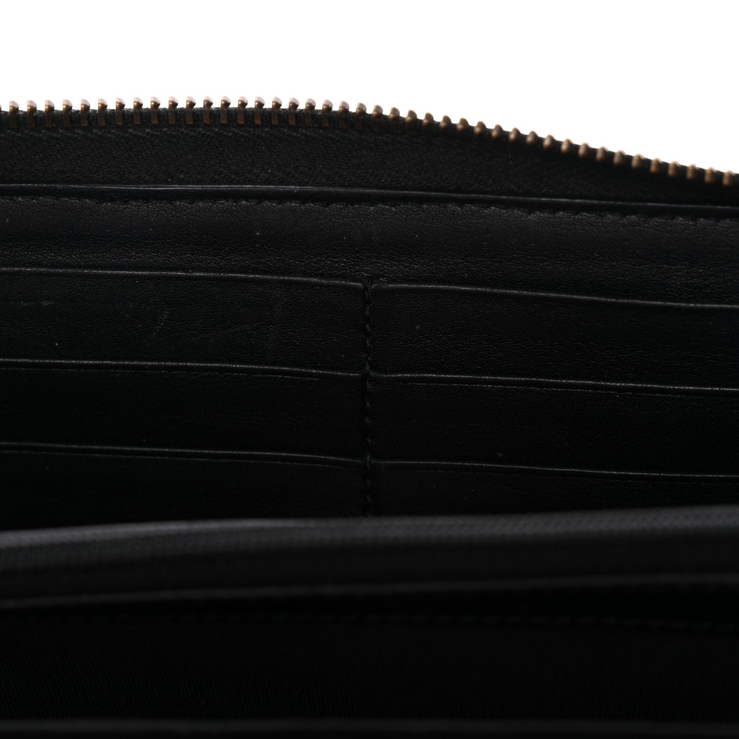 Calfskin Matelasse GucciGhost GG Marmont Zip Around Wallet Black New Acquamarine