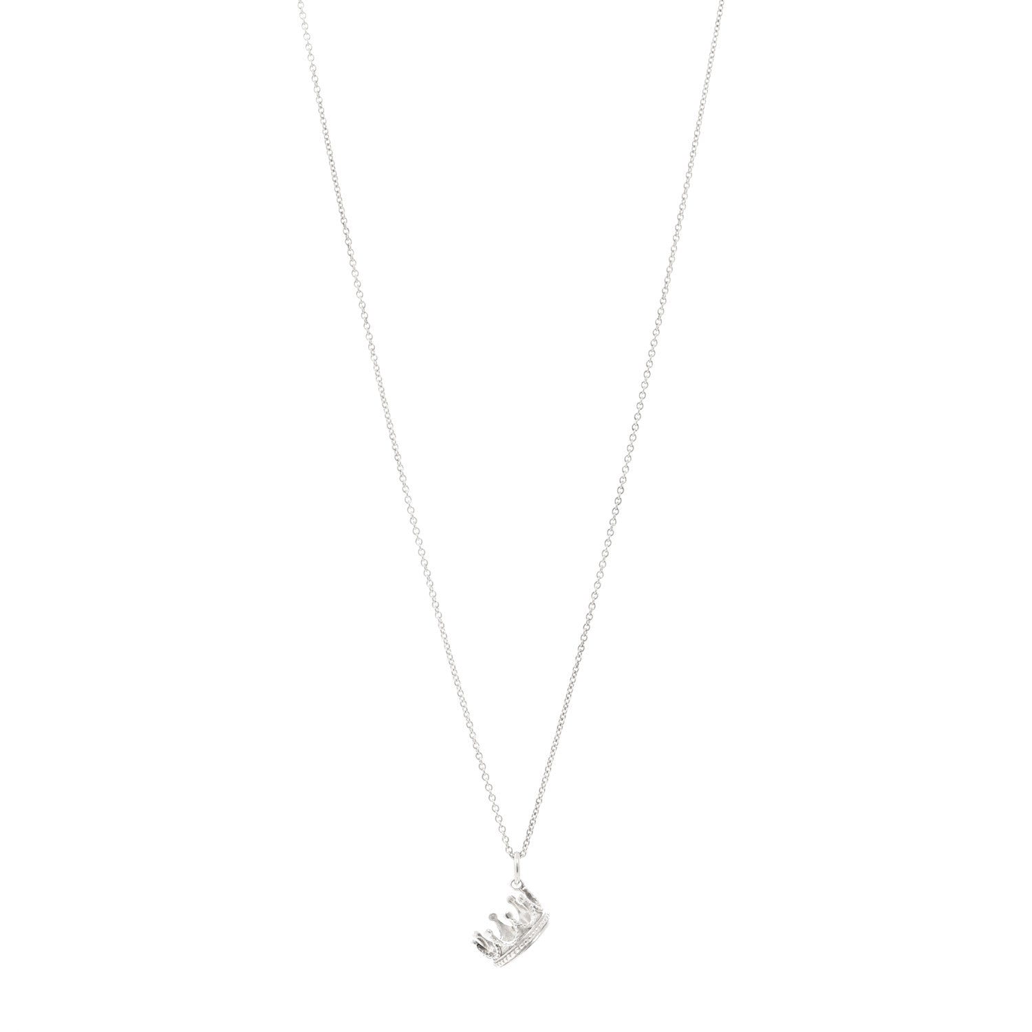 Tiffany Sterling Silver Crown Charm Necklace 1 of 5