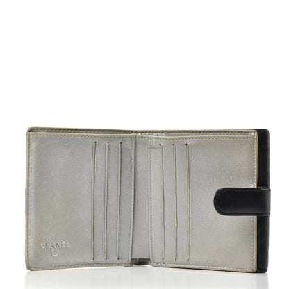 Chanel Lambskin Camellia Embossed French Wallet Black 5 of 7