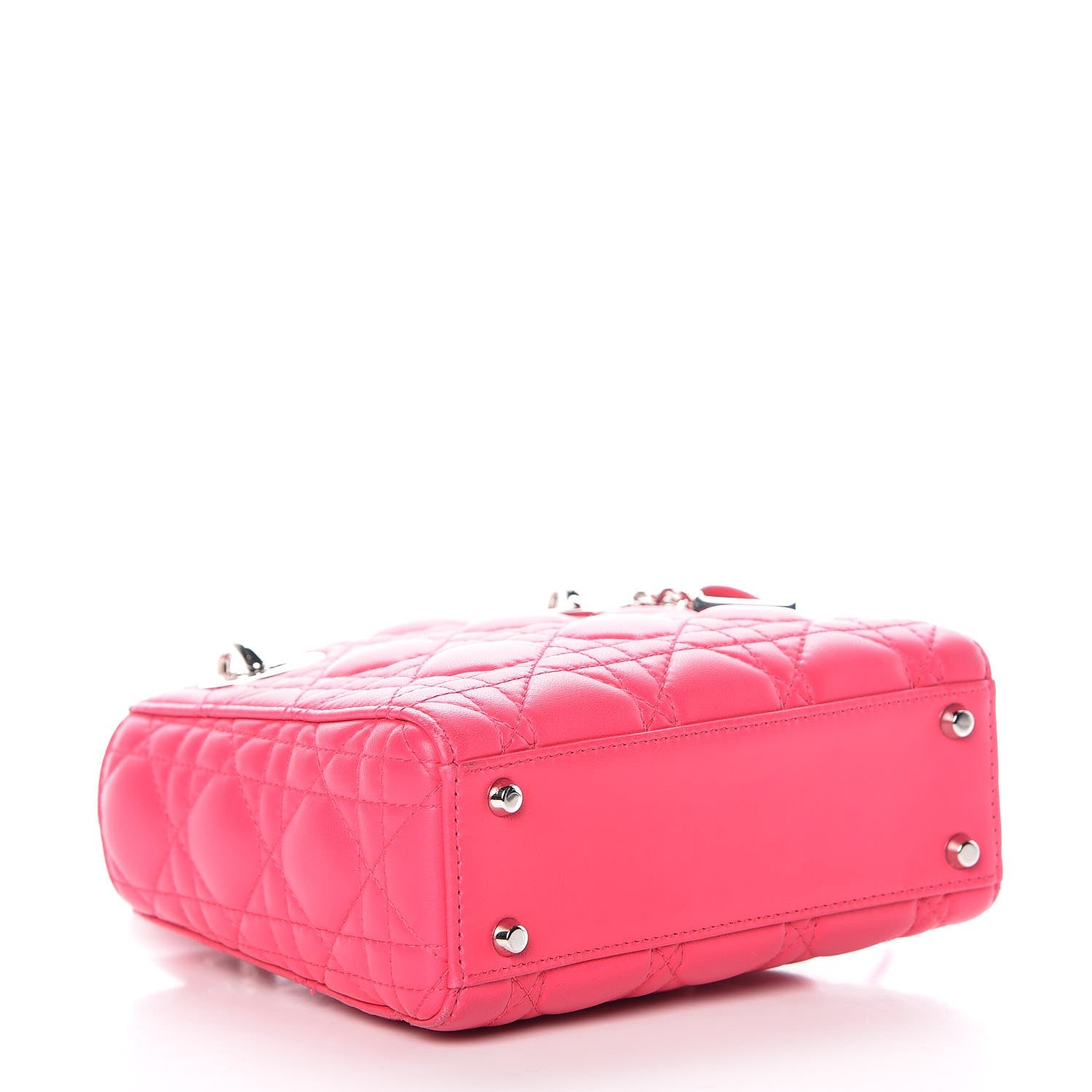 Christian Dior Lambskin Cannage Mini Lady Dior Fuchsia 4 of 13