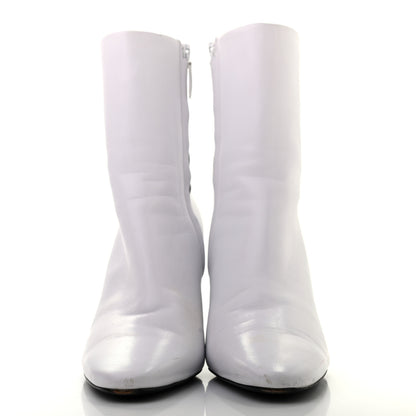 Balenciaga Shiny Sheepskin 20mm Oval Booties 37 White Black 2 of 11