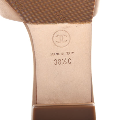 Chanel Lambskin Enamel CC Mules 38.5 Beige 9 of 11