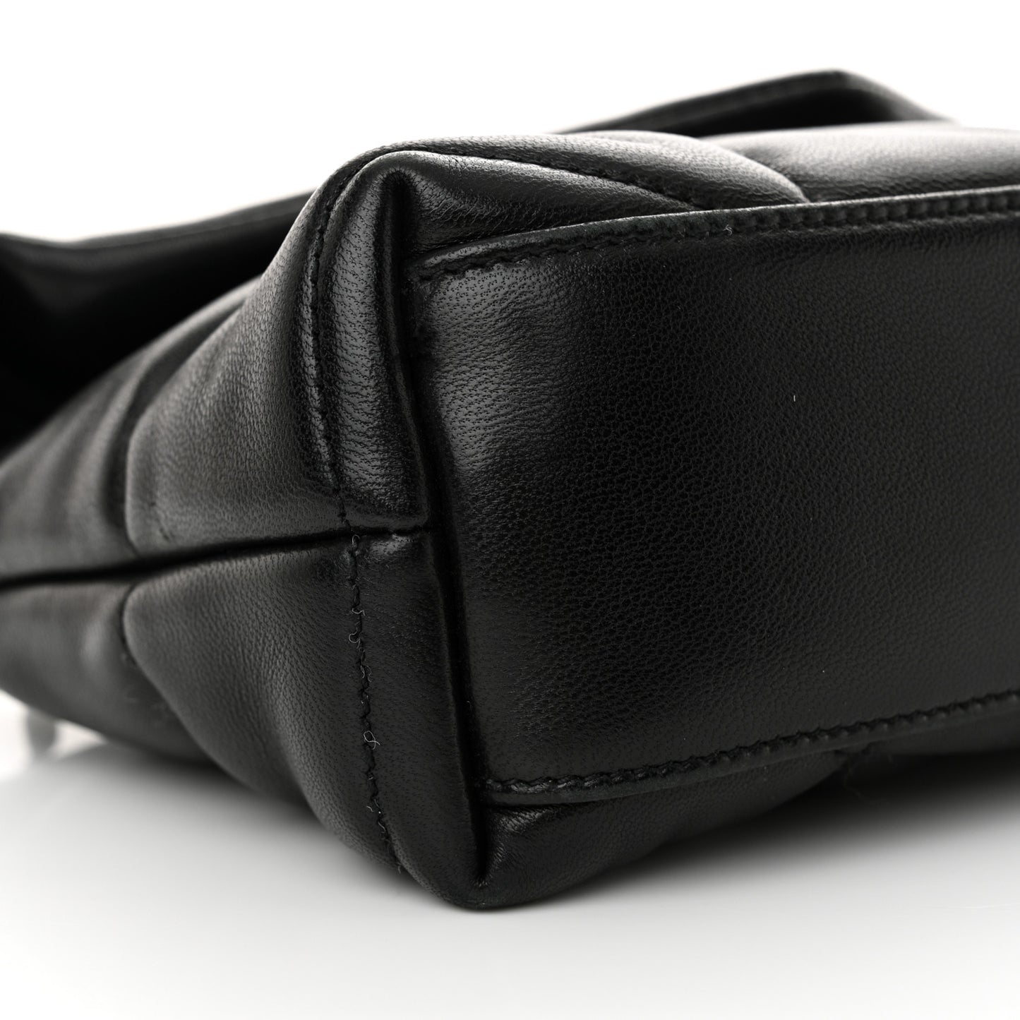 Lambskin Quilted Toy Loulou Puffer Monogram Monochrome Chain Satchel Black