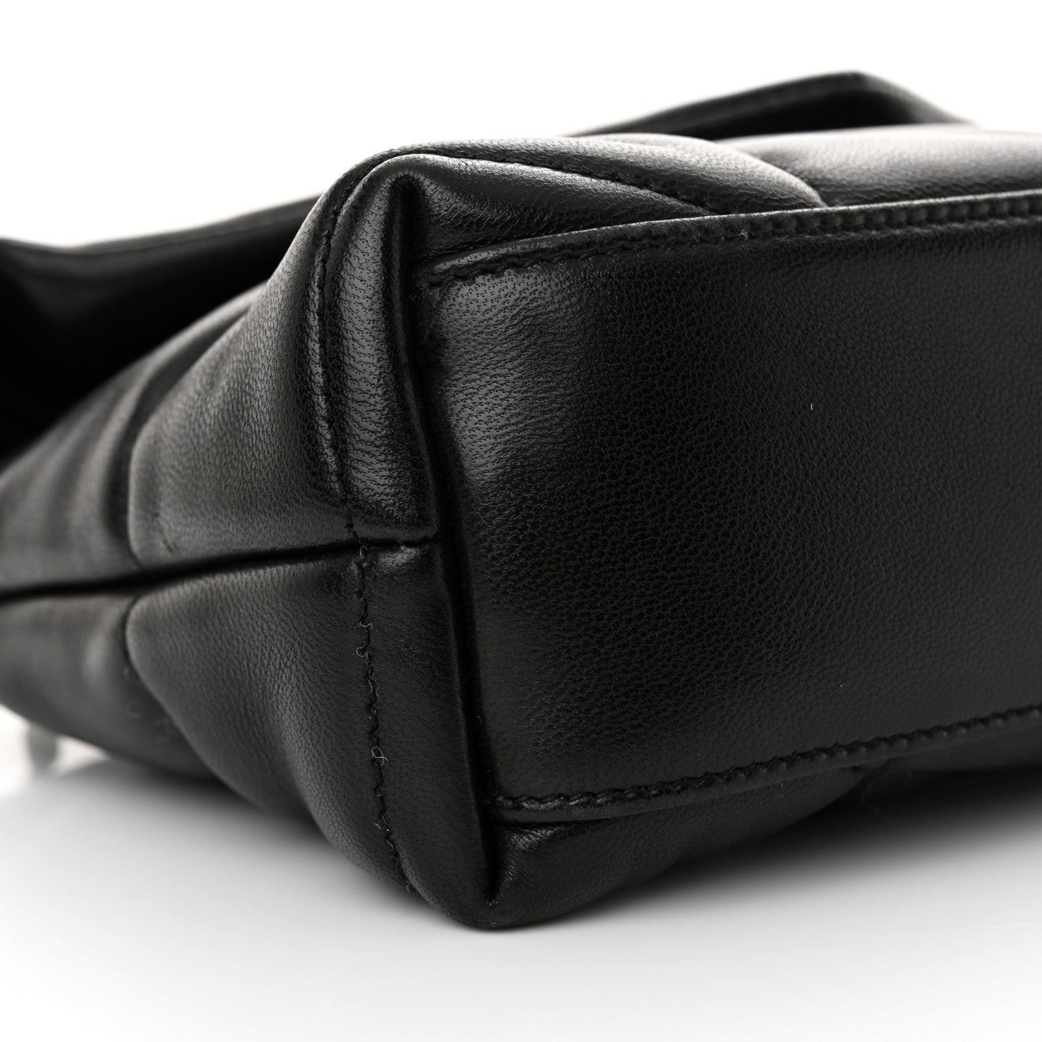 Saint Laurent Lambskin Quilted Toy Loulou Puffer Monogram Monochrome Chain Satchel Black 9 of 13