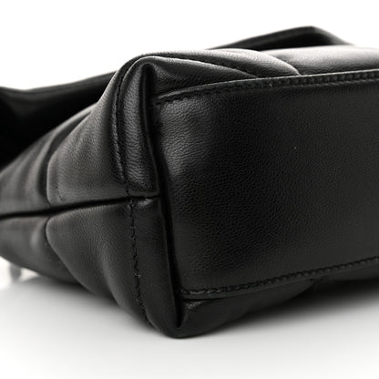 Saint Laurent Lambskin Quilted Toy Loulou Puffer Monogram Monochrome Chain Satchel Black 9 of 13