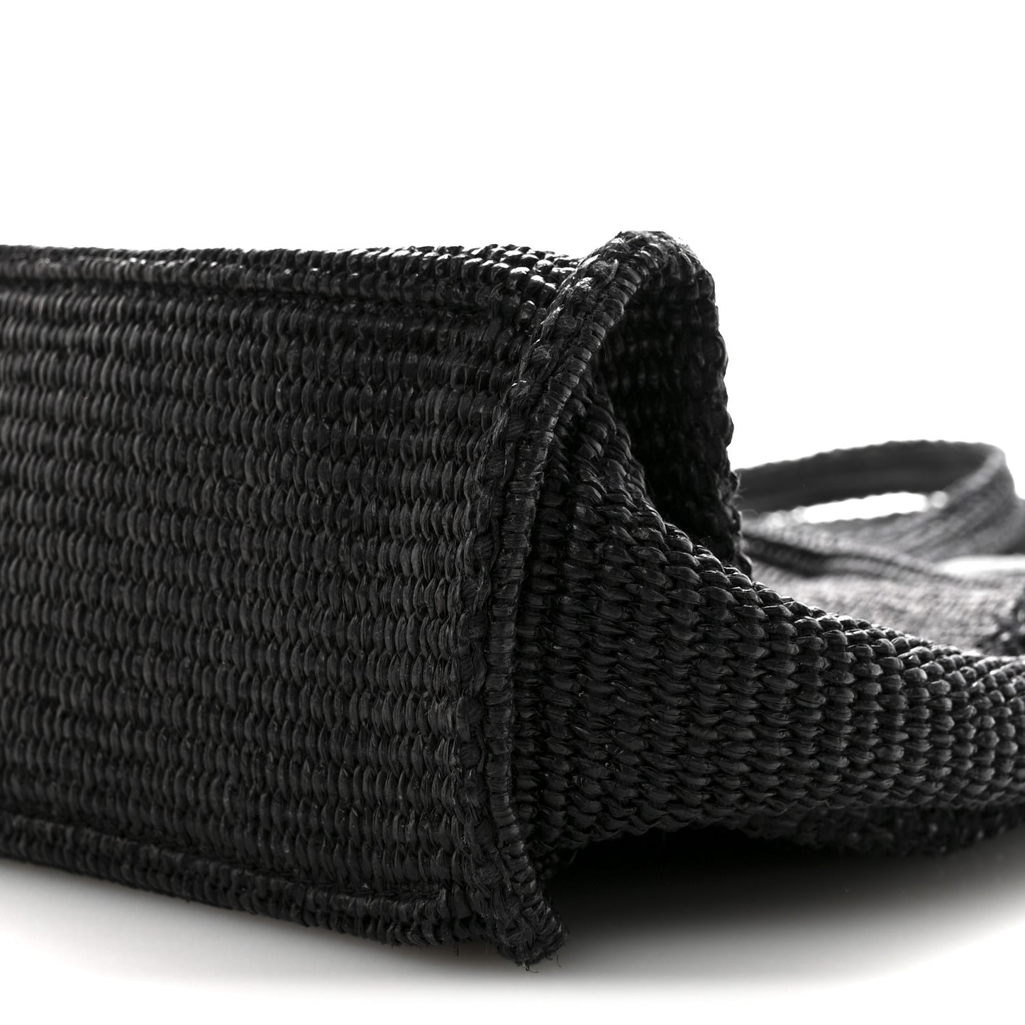 Raffia Large G Shopping Tote Black