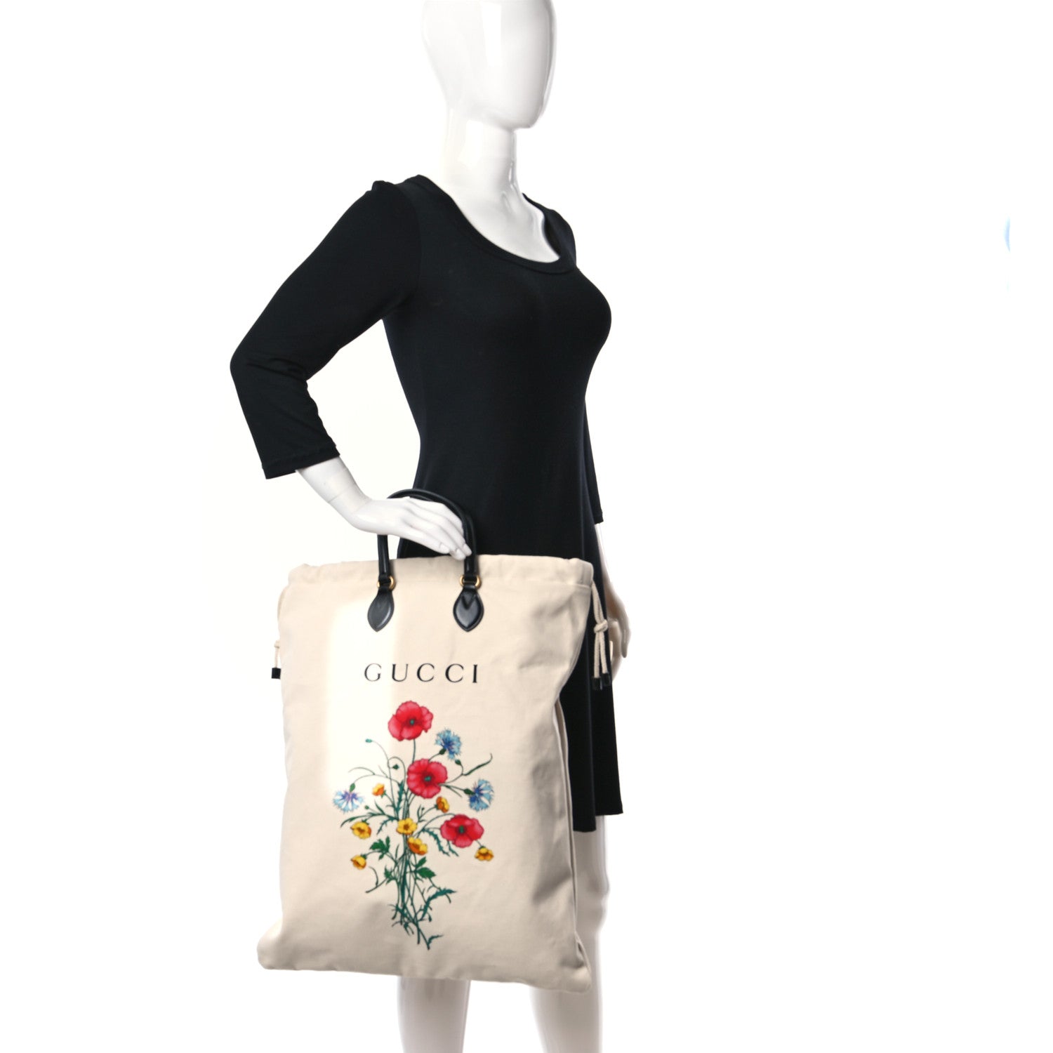 Gucci Canvas Chateau Marmont Drawstring Tote Beige 3 of 9