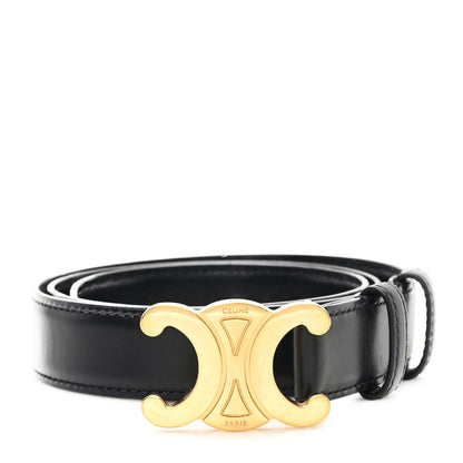 Celine Box Calfskin Small 25mm Triomphe Belt 75 30 Black 1 of 6