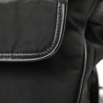 Prada Tessuto Nylon Saffiano Messenger Satchel Black 11 of 13