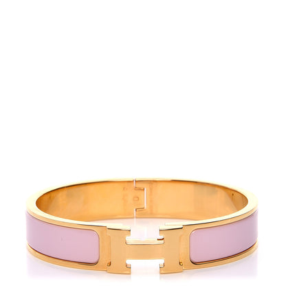 Hermes Enamel Narrow Clic Clac H Bracelet PM Rose Dragee 1 of 5