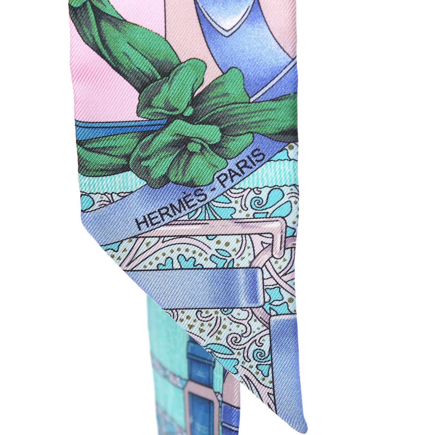 Silk Grand Manege Fleuri Twilly Rose Pale Turquoise Parme