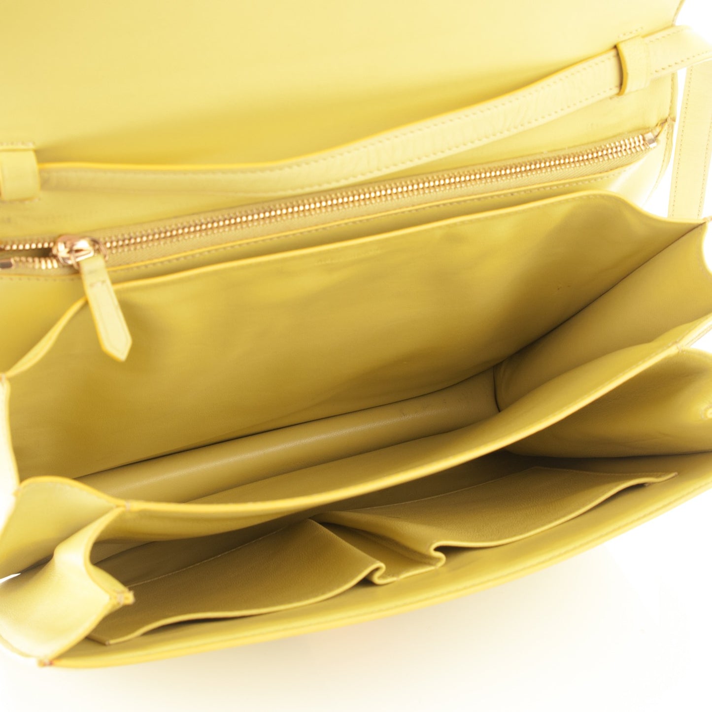 Box Calfskin Large Classic Box Flap Bag Light Yellow