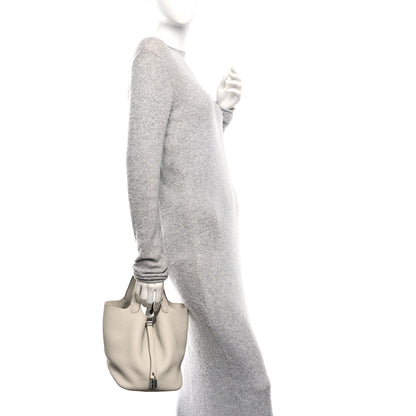 Hermes Taurillon Clemence Picotin Lock 22 MM Beton 2 of 12