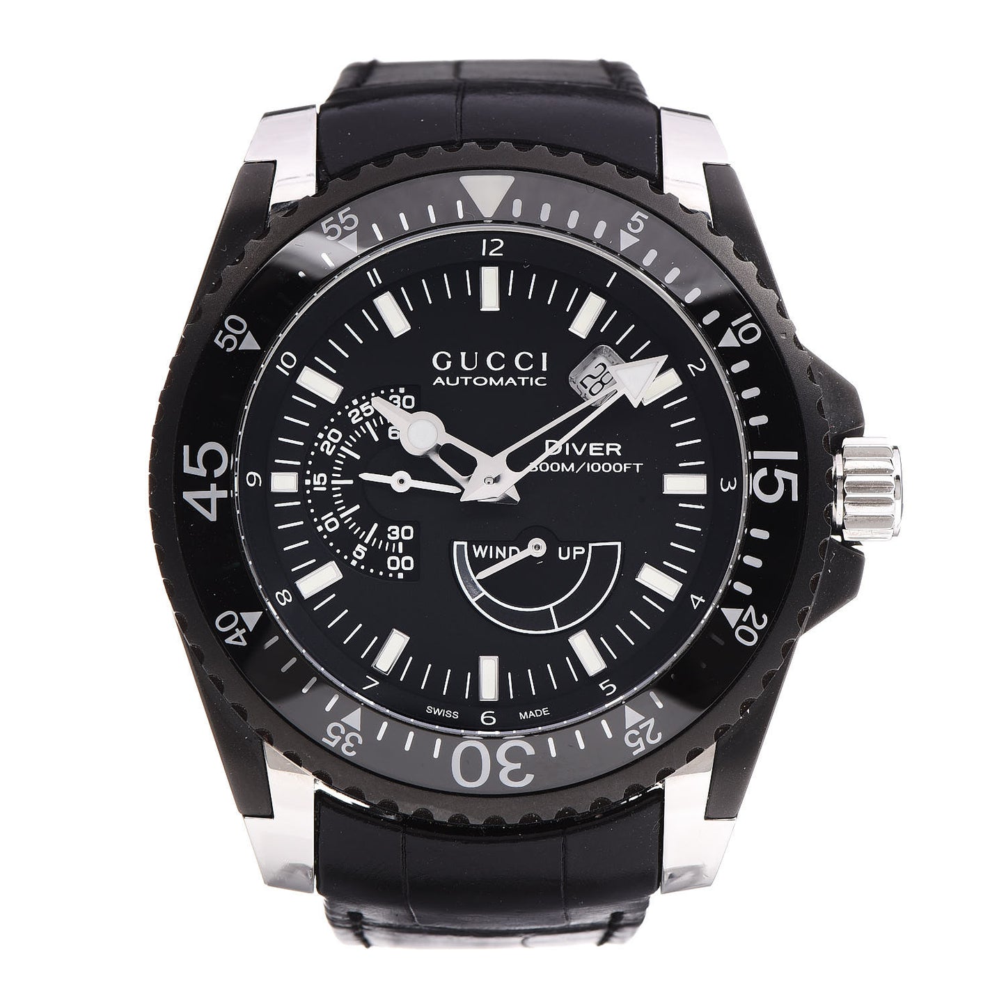 Stainless Steel Alligator 45mm Dive Automatic Watch Black