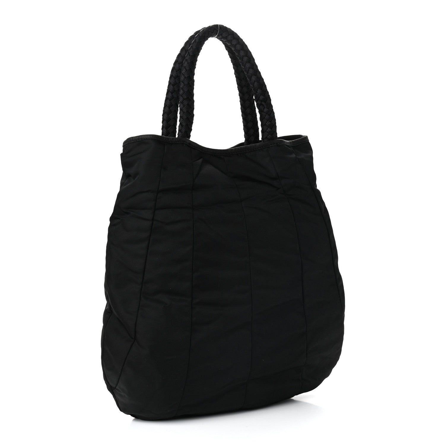 Prada Tessuto Nylon Braided Tote Black 3 of 9