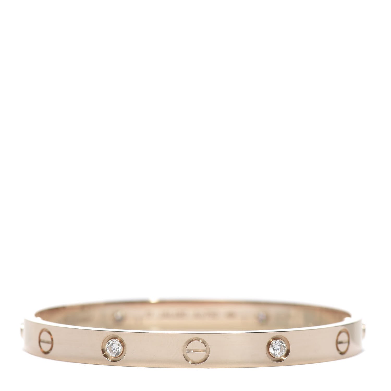 Cartier 18K Pink Gold 4 Diamond LOVE Bracelet 17 3 of 7