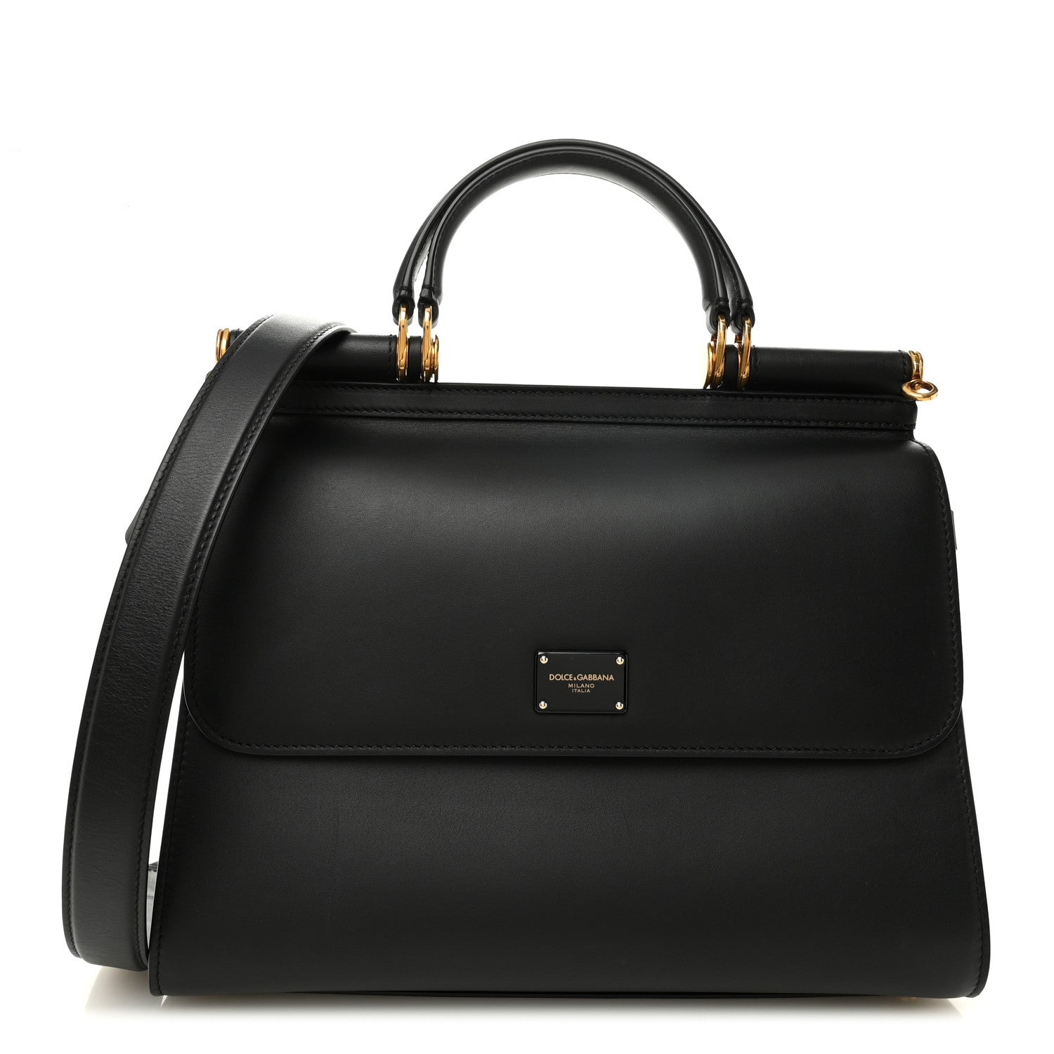 Dolce & Gabbana Vitello Morbido Large Sicily 58 Bag Black 1 of 9