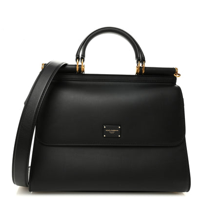Dolce & Gabbana Vitello Morbido Large Sicily 58 Bag Black 1 of 9