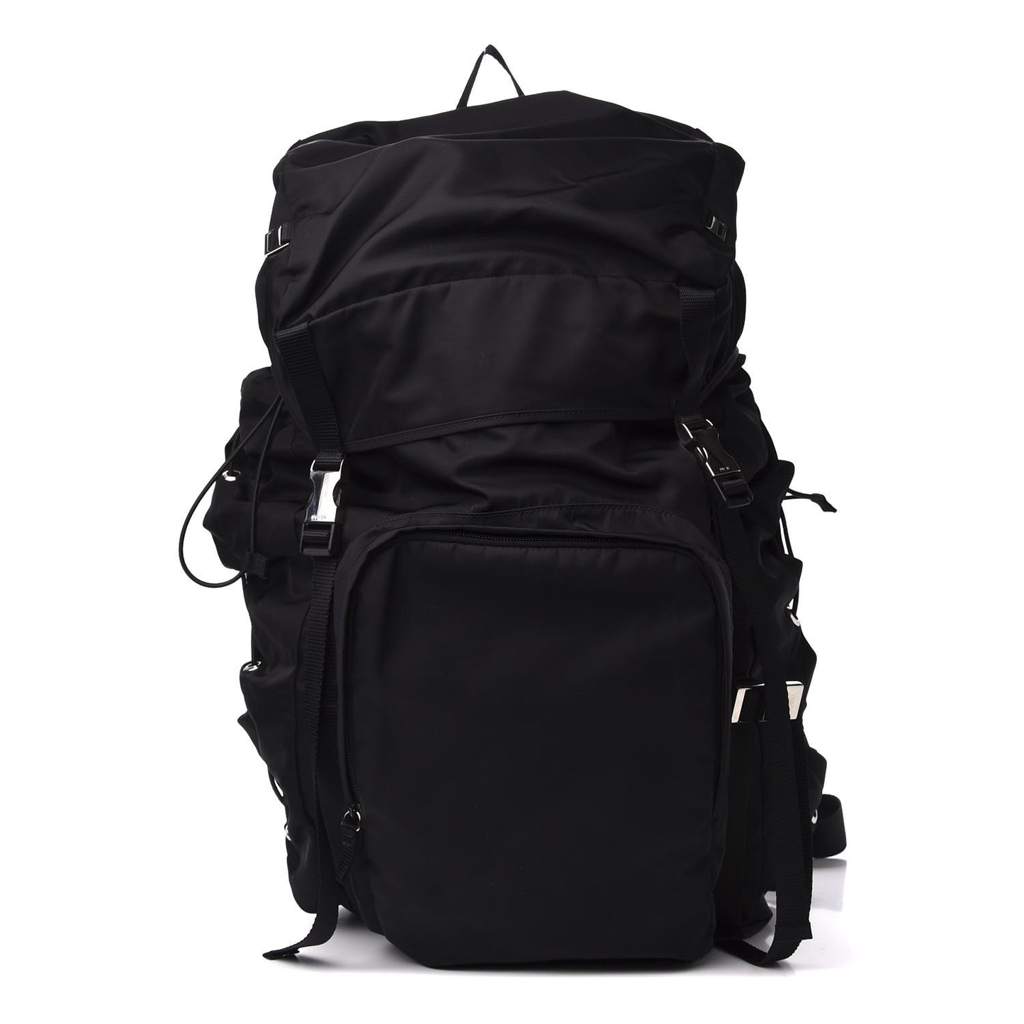 Tessuto Nylon Double Buckle Backpack Black