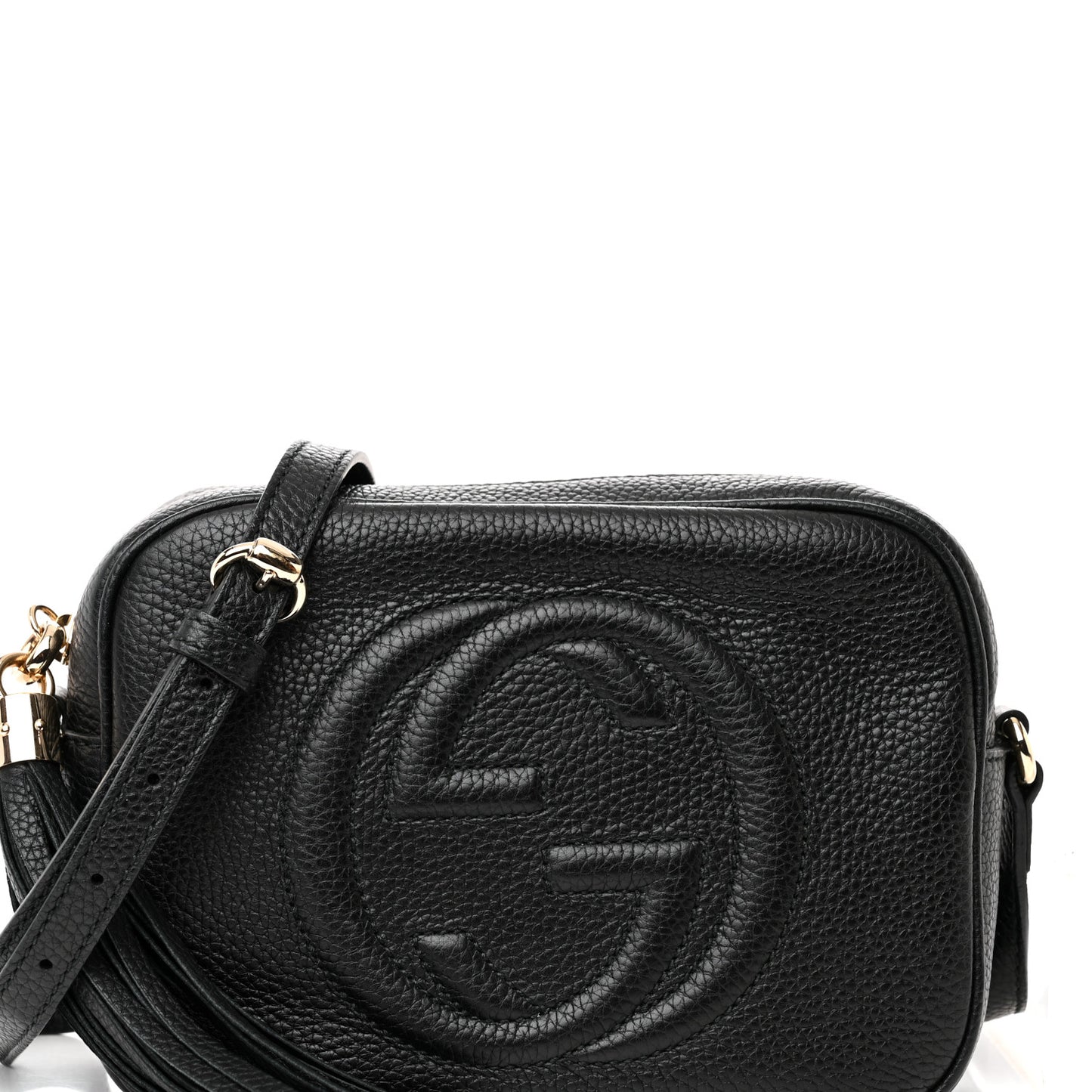 Pebbled Calfskin Small Soho Disco Bag Black