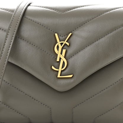 Saint Laurent Calfskin Y Quilted Monogram Toy Loulou Crossbody Bag Grey Kaki 8 of 11