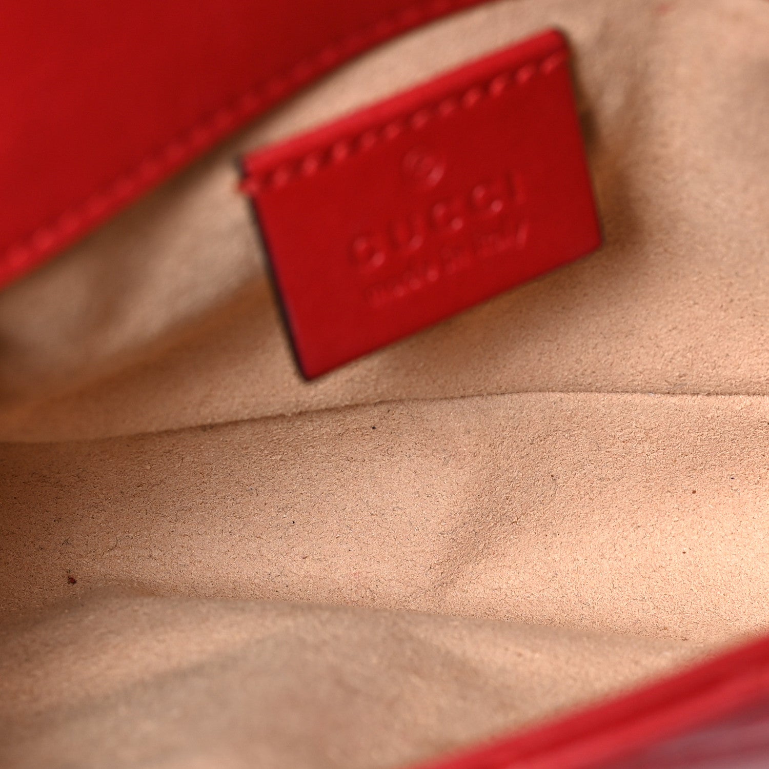 Gucci Calfskin Matelasse Super Mini GG Marmont Shoulder Bag Hibiscus Red 9 of 19
