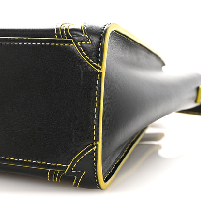 Celine Satin Calfskin Nano Debossed Luggage Black Yellow 9 of 9