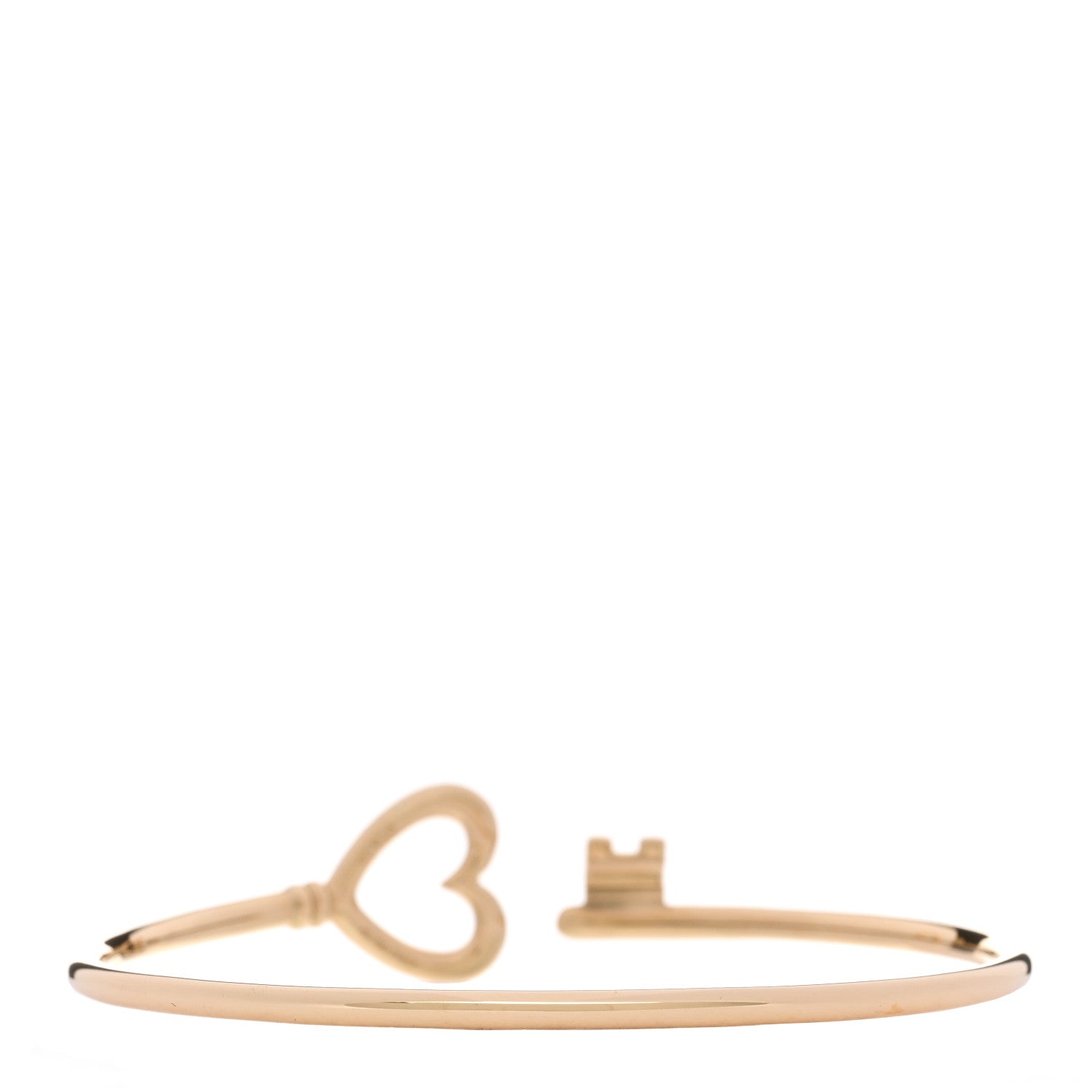 Tiffany 18K Yellow Gold Wire Heart Key Bracelet 2 of 4