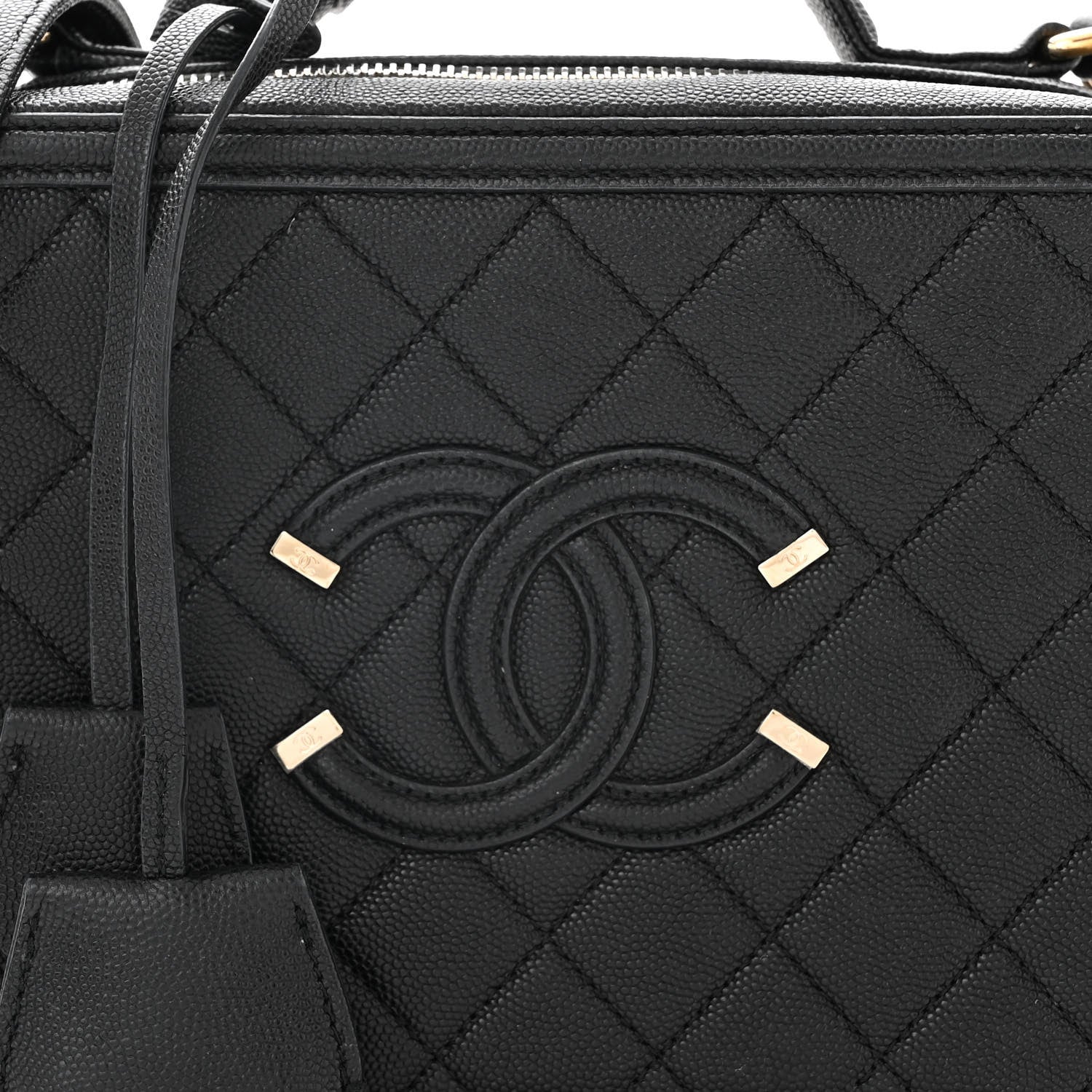 Chanel Caviar Quilted Medium CC Filigree Vanity Case Black 9 of 13