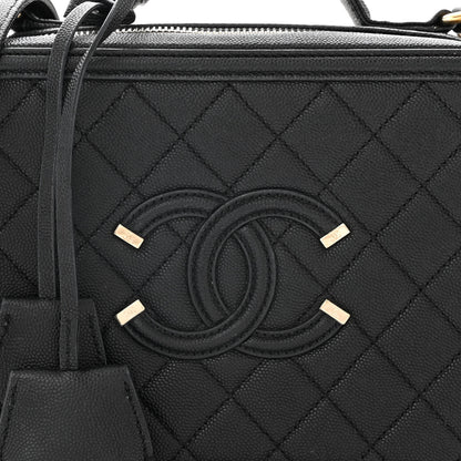 Chanel Caviar Quilted Medium CC Filigree Vanity Case Black 9 of 13