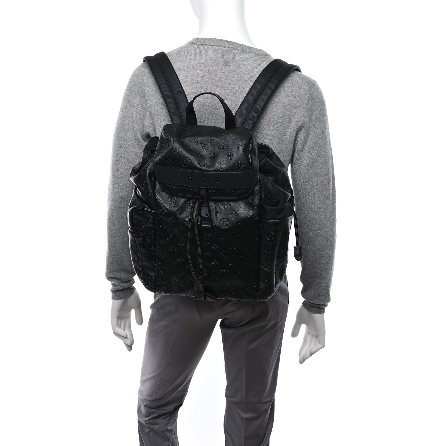 Louis Vuitton Calfskin Monogram Shadow Discovery Backpack Black 2 of 9