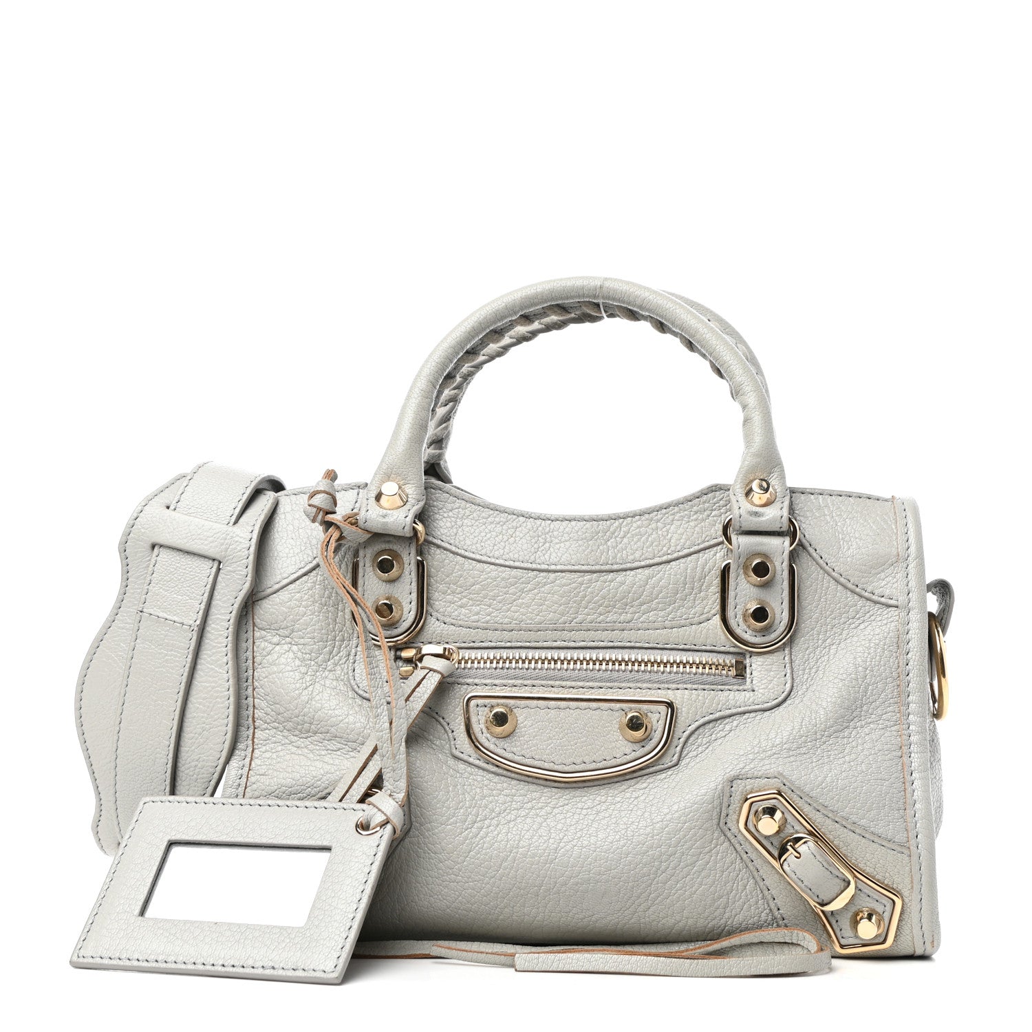 Balenciaga Chevre Gold Metallic Edge Hardware Mini City Gris Perle 1 of 10