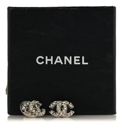 Chanel Crystal CC Earrings Silver 5 of 5