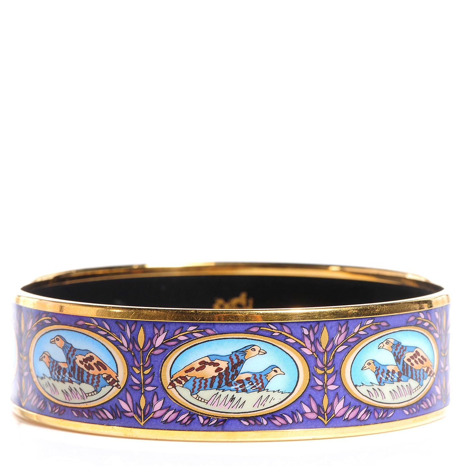 Hermes Enamel Wide Pheasants Printed Bracelet 70 3 of 6