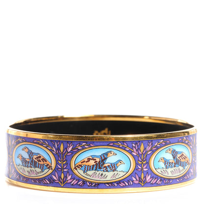 Hermes Enamel Wide Pheasants Printed Bracelet 70 3 of 6