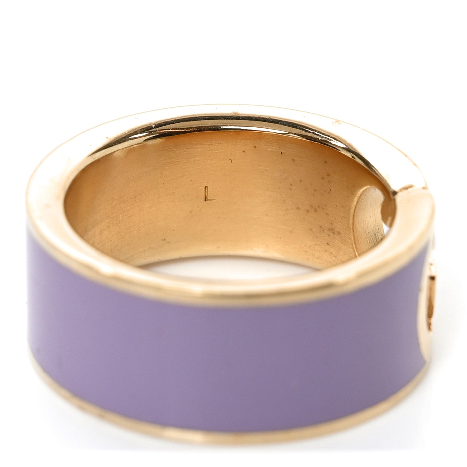 Gucci Metal Enamel Interlocking G Ring Gold Purple 5 of 5