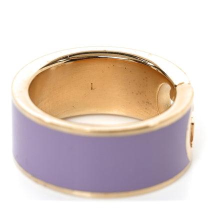 Gucci Metal Enamel Interlocking G Ring Gold Purple 5 of 5