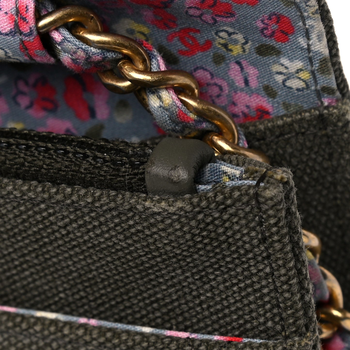 Canvas Quilted Coco Cuba Charms Wallet On Chain WOC Khaki