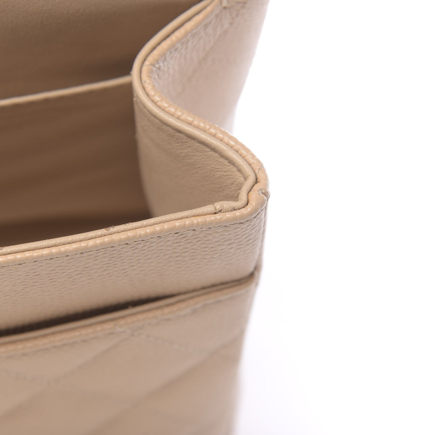 Caviar Quilted Jumbo Double Flap Beige Clair